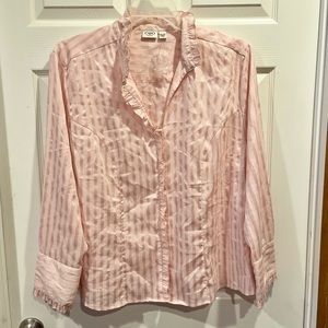 Pink Stripe Button Down Top